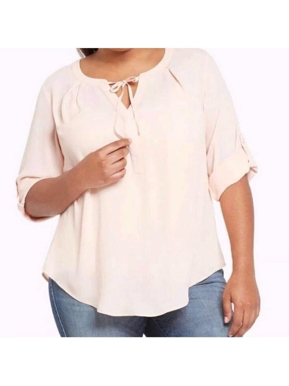 Women’s Torrid Plush Pink Roll Sleeve Plus Size Shirt Size 0